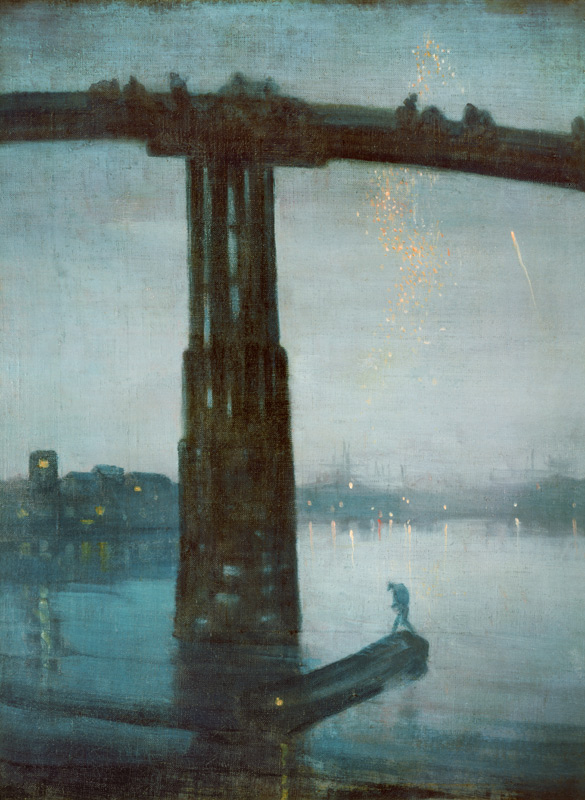 The old Battersea bridge -- nocturne blue and gold od James Abbott McNeill Whistler