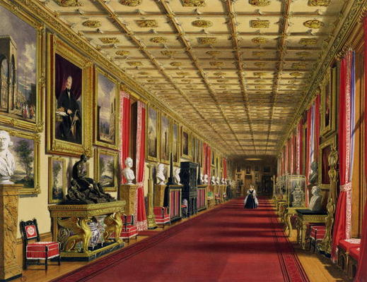 South Corridor, Windsor Castle, 1838 (chromolitho) od James Baker Pyne
