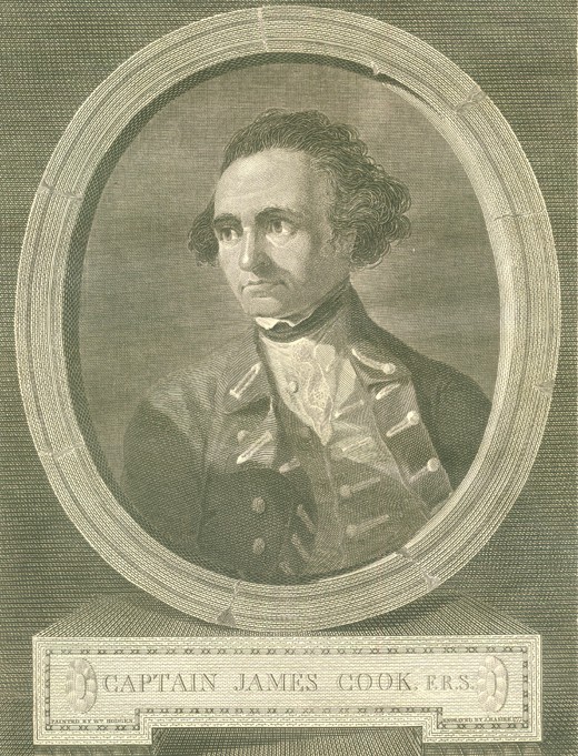 Portrait of Captain James Cook od James Basire