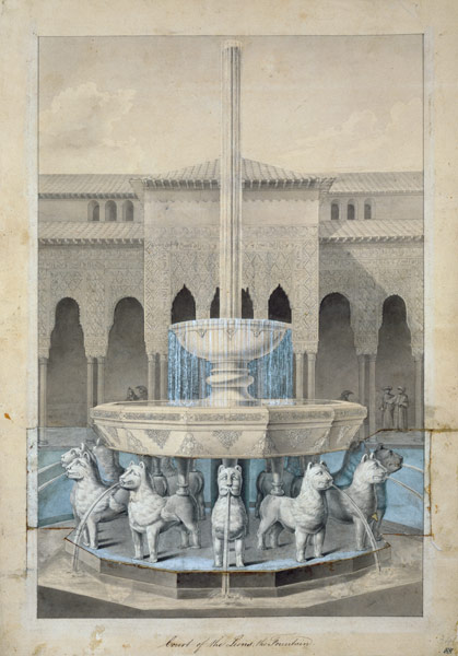 Fountain in the Court of the Lions, Alhambra, from 'The Arabian Antiquities of Spain' od James Cavanagh Murphy
