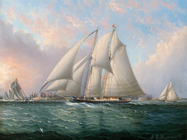 Regatta vor Governors Island, New York., 19. Jahrhundert od James E. Buttersworth