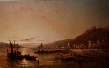 Fishing Boats at Sunset od James Edwin Meadows