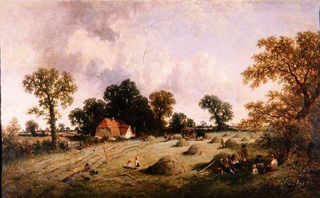 Haymaking in Hampshire od James Edwin Meadows