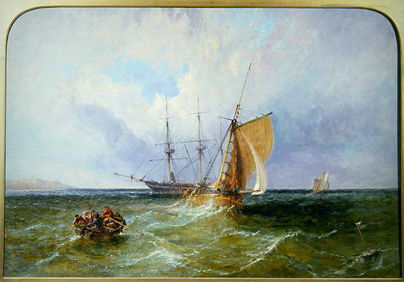 Shipping off the Coast, 1871 (oil on canvas) od James Edwin Meadows