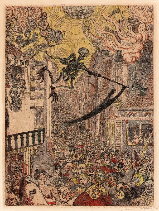 Death Pursuing the Flock of Humans, 1896 od James Ensor