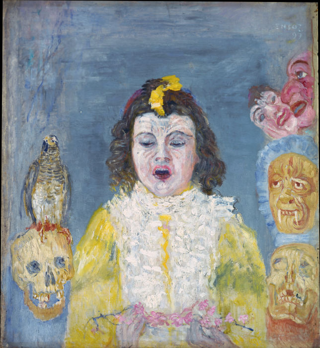 Girl with Masks (Communion) od James Ensor