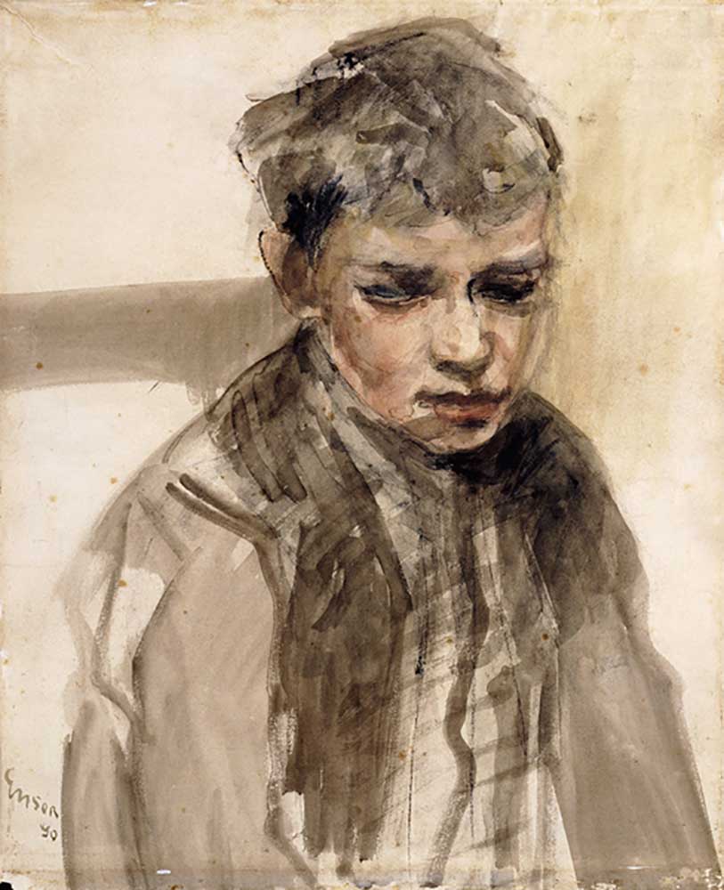 Study of a Young Boy; Etude de Jeune Garcon, 1890 od James Ensor