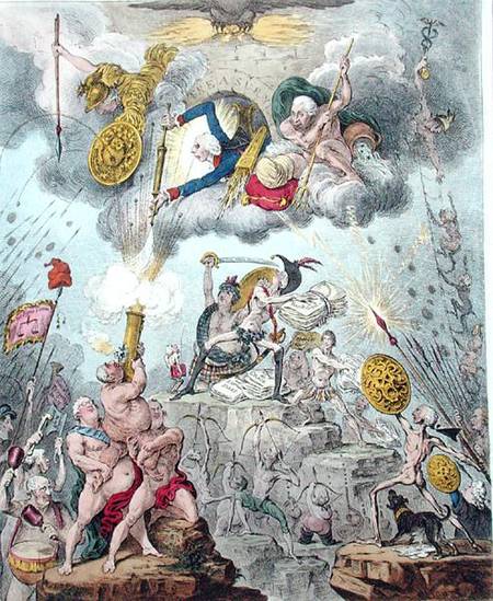 Confederated Coalition, or The Giants Storming Heaven, published by Hannah Humphrey in 1804 (etching od James Gillray