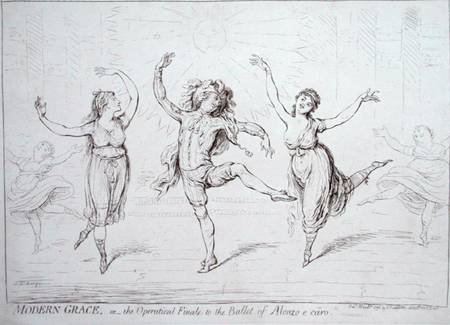 Modern Grace, or the Operatical Finale to the Ballet of Alonzo e caro od James Gillray