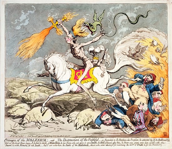 Presages of the Millennium, published by  Hannah Humphrey in 1795 od James Gillray