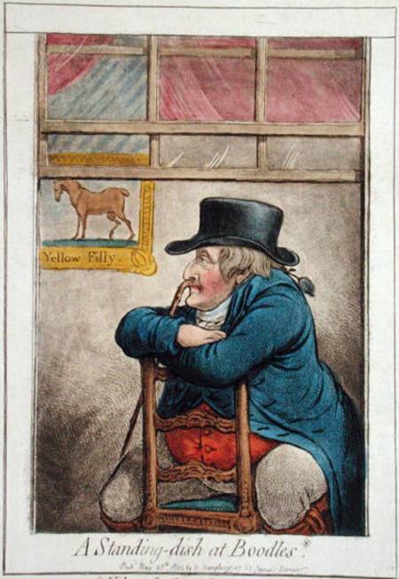 A Standing-Dish at Boodles, vide 'a d__d good Cocoa Tree Pun' od James Gillray