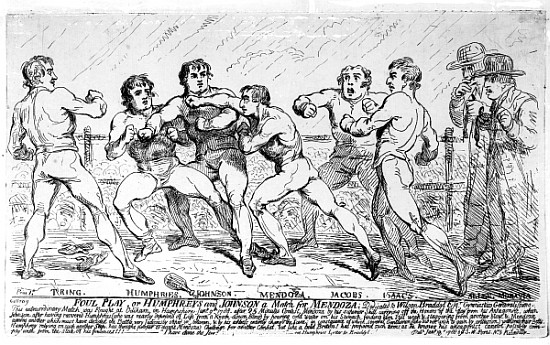 The Famous Battle Between Richard Humphreys and Daniel Mendoza, January 9th 1788 od James Gillray