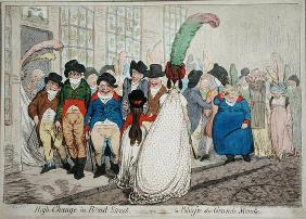 High Change in Bond Street, or La Politesse du Grande Monde, published by Hannah Humphrey in 1796 (h