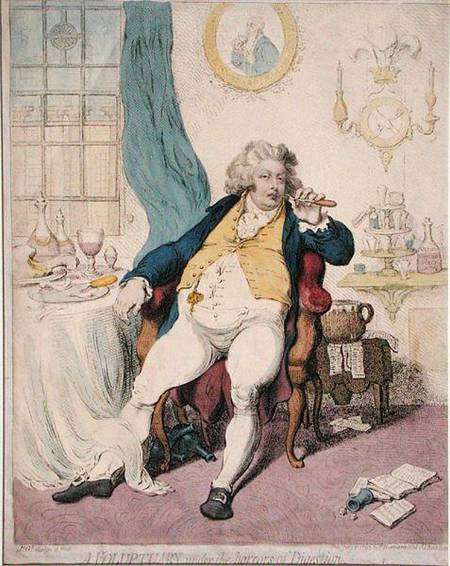 A Voluptuary under the Horrors of Digestion od James Gillray