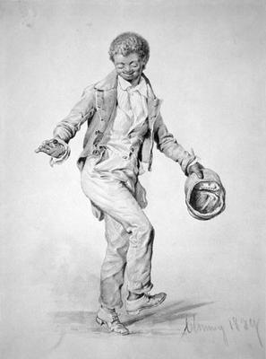 Negro boy dancing, 1839 (pencil on paper) od James Goodwin Clonney