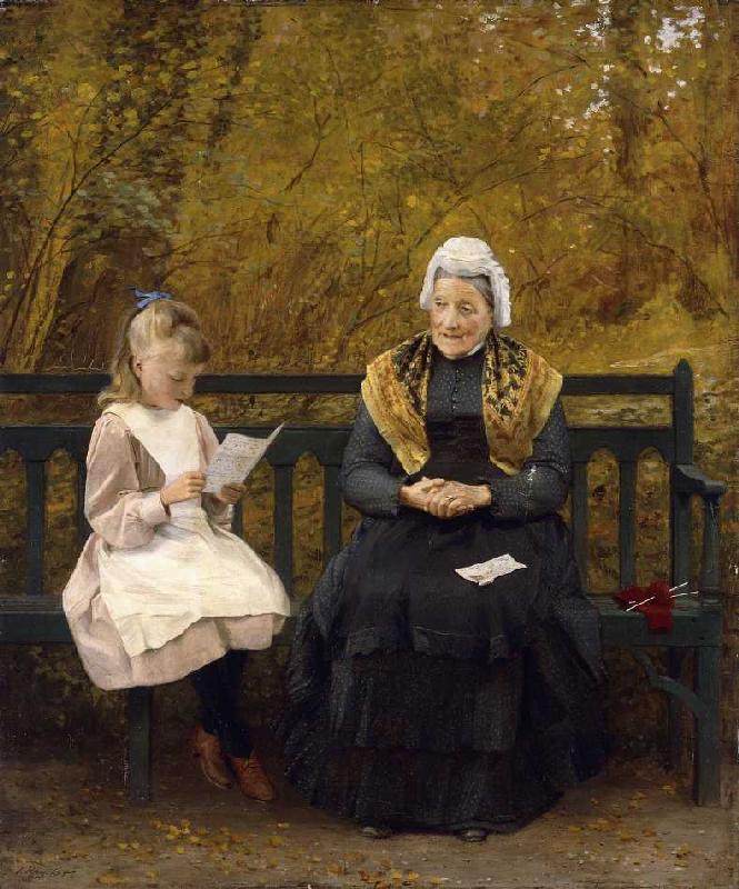 Der Großmutter vorlesen. od James Hayllar