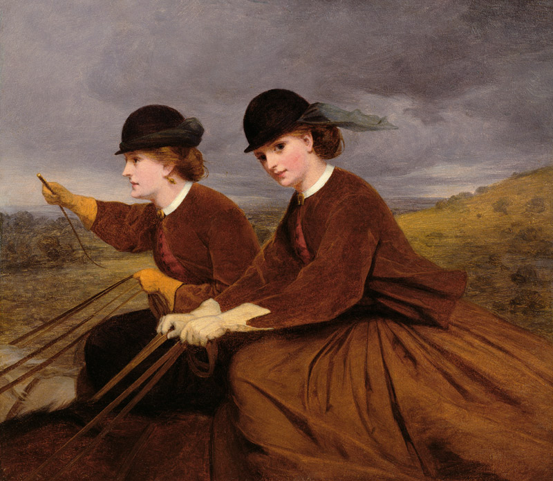 On the Downs - Two Ladies Riding Side-Saddle od James Hayllar