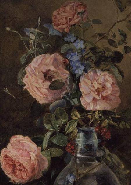 Roses, Convolvulus and Delphiniums od James Holland