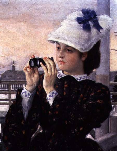 The Captain's Daughter, detail of the girl with her binoculars od James Jacques Tissot