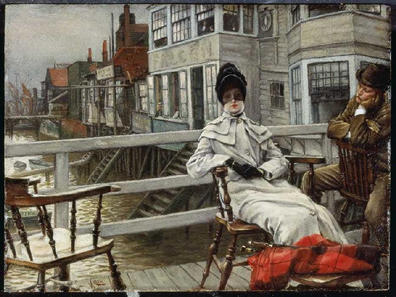 In expectation of the boat (Greenwich) od James Jacques Tissot