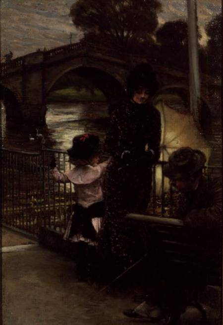 Portrait of the Artist with Mrs.Kathleen Newton and her niece, Lilian Hervey, by the Thames at Richm od James Jacques Tissot