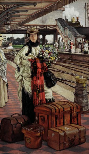 Waiting at the Station, Willesden Junction od James Jacques Tissot