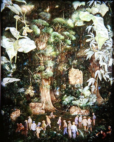 Jehovah''s Witnesses lost in the Jungle, 1989 (oil on canvas)  od  James  Reeve