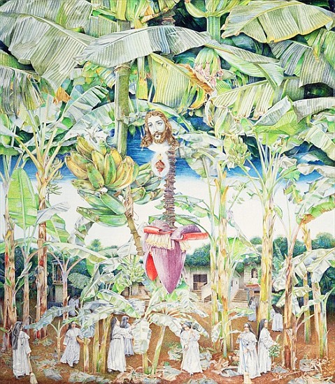 Miraculous Vision of Christ in the Banana Grove, 1989 (oil on canvas)  od  James  Reeve