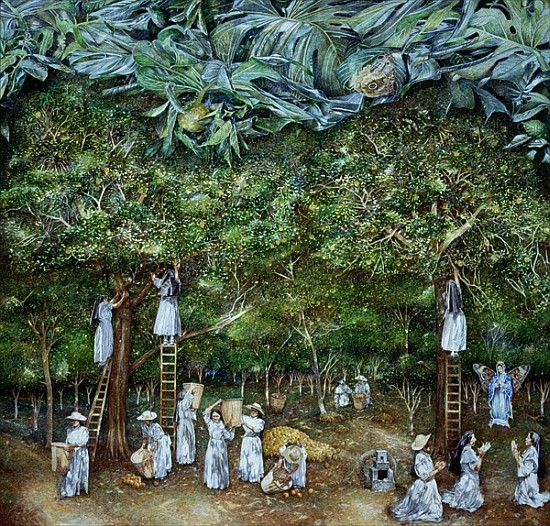 Miraculous Vision of the Virgin in the Orange Orchard, 1996 (oil on canvas)  od  James  Reeve