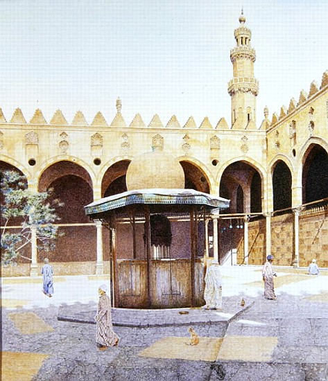 The Kiosk in the Courtyard of the al-Maridani Mosque, Cairo, 1986 (oil on canvas)  od  James  Reeve