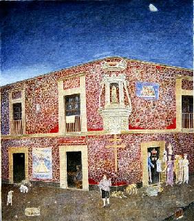 Twilight, Corner of the Piazza Loreto, Mexico City, 2004 (oil on canvas) 