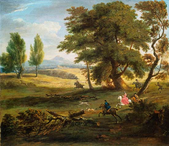 Hunting Party in an Extensive Landscape od James Ross