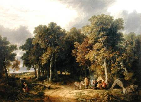 Encampment in a Wooded Landscape od James Stark