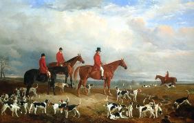 Samuel A. Reynell, Master of the Meath Hunt, with Archerstown in the distance
