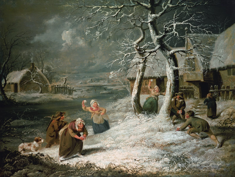 Peasants Snowballing od James Ward