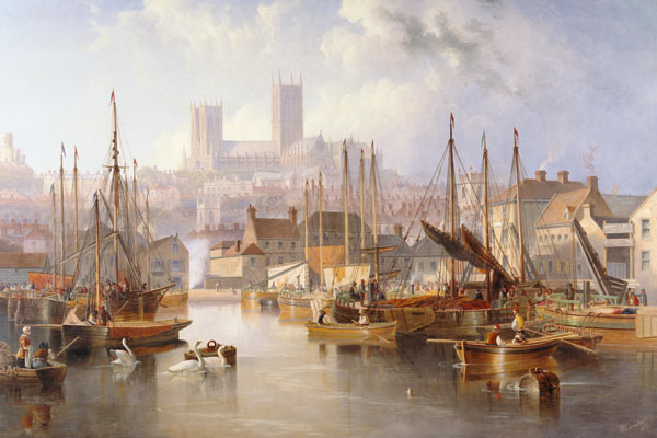 The Brayford Pool and Lincoln Cathedral od James Wilson Carmichael