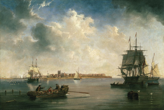 Port of Hartlepool with ships od James Wilson Carmichael