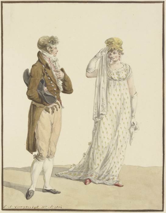Ein Herr und eine Dame (Modebild) od Jan Anthonie Langendijk