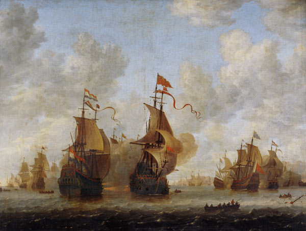 Naval battle. od Jan Beerstraaten