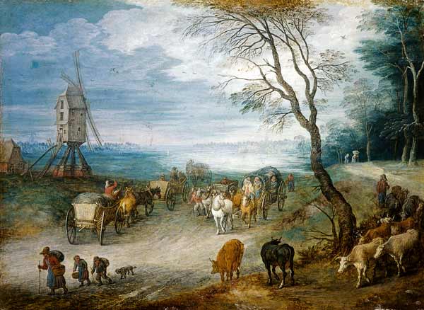 Landschaft mit Windmühle od Jan Brueghel d. Ä.