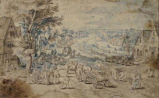 Ansicht eines Dorfes mit Kanal od Jan Brueghel d. Ä.