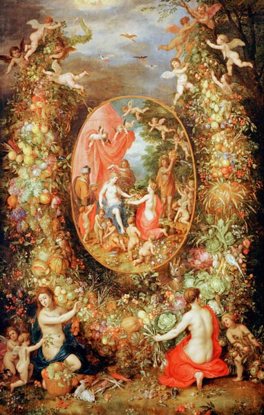 Fruit garland with Cybele od Jan Brueghel d. Ä.