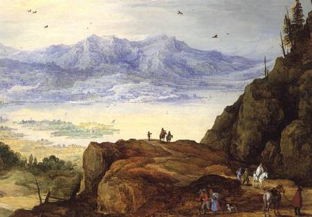 Extensive mountain landscape with a lake od Jan Brueghel d. Ä.