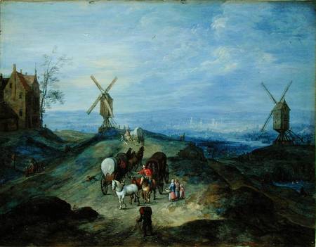Landscape with Two Windmills od Jan Brueghel d. Ä.