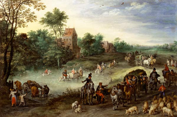 Travellers in a Landscape od Jan Brueghel d. Ä.