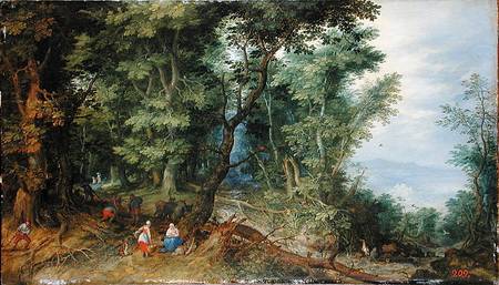 Wooded Landscape, or The Rest on the Flight into Egypt od Jan Brueghel d. Ä.