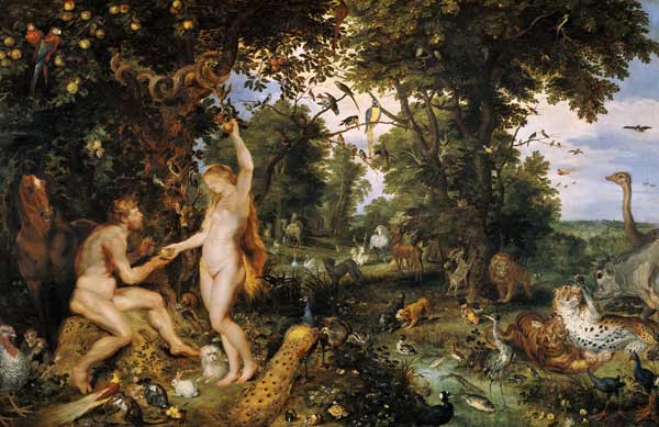Adam and Eve in Paradise od Jan Brueghel d. J.