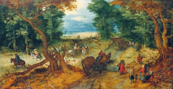 Jan Brueghel t.E. / Forest Road / c.1607 od Jan Brueghel d. J.