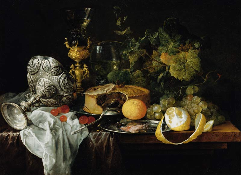 Sumptuous Still Life with Fruits, Pie and Goblets od Jan Davidsz. de Heem