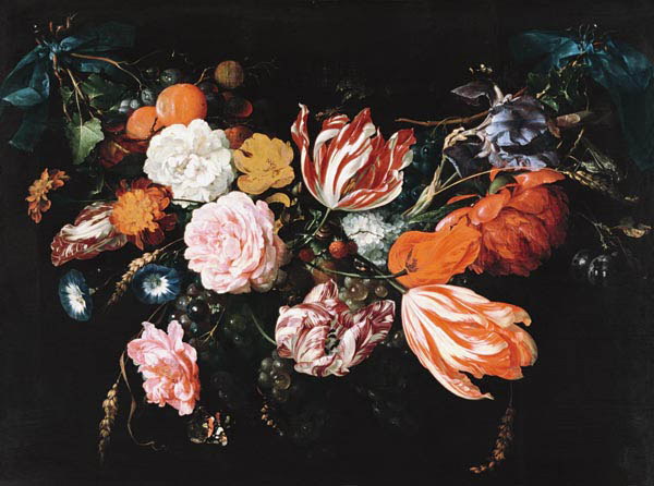 Flowers and Fruchtgehänge od Jan Davidsz de Heem